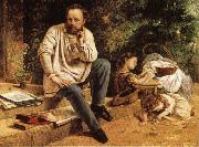 Gustave Courbet Pierre-joseph Prud'hon and His Children oil